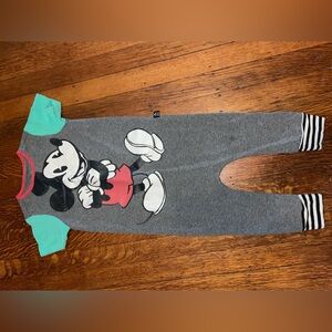 Rags to Raches gray Mickey Mouse Disney short sleeve romper jumpsuit